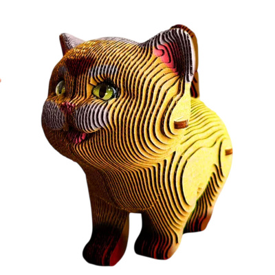 Картонный 3D-конструктор Три котика + глазки QBRIX 20087 1